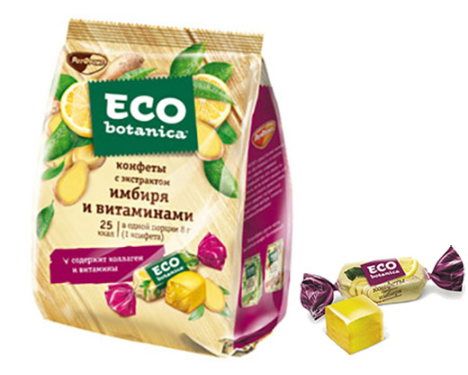 Диетпродукт Конфеты "ECO-BOTANICA" с экстрактом имбиря и витаминами 200г
