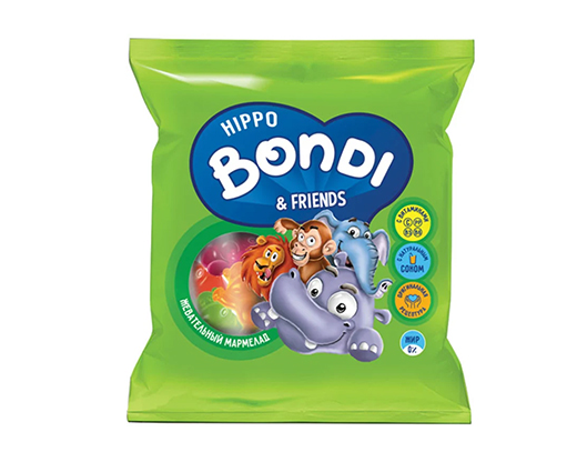 Жевательный мармелад «HIPPO BONDI & FRIENDS» с соком ягод и фруктов 30г Яш (Бонди) ВМ560