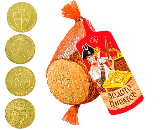 Медали "Авоська" Золото Пиратов 50г Для детских подарков