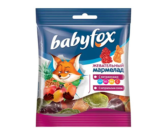 Жевательный мармелад Babyfox с соком ягод и фруктов 30г (Бебифокс) Яш ВМ538