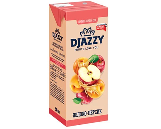 Сок 0.2л "Djazzy" яблоко-персик (тетрапак)   ПС17