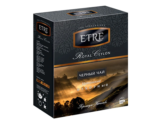 Чай черный "ETRE" Royal Ceylon (Роял Цейлон) цейлонский отборный 100пак   ТВ771