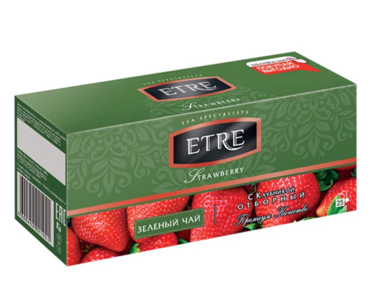 Чай зеленый "ETRE" Strawberry с клубникой 25пак  ТВ886