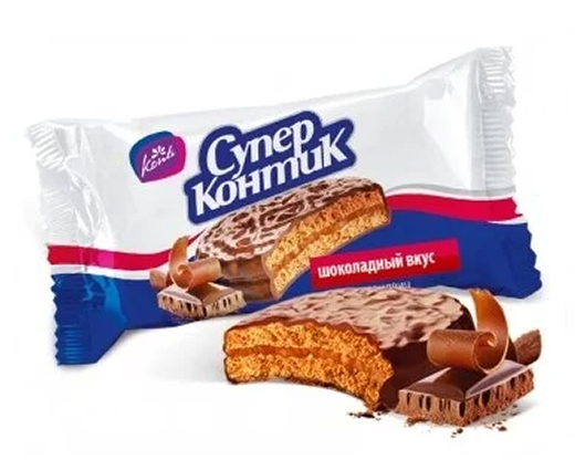 Печенье фасованное СУПЕР-КОНТИК шоколадный вкус 100г