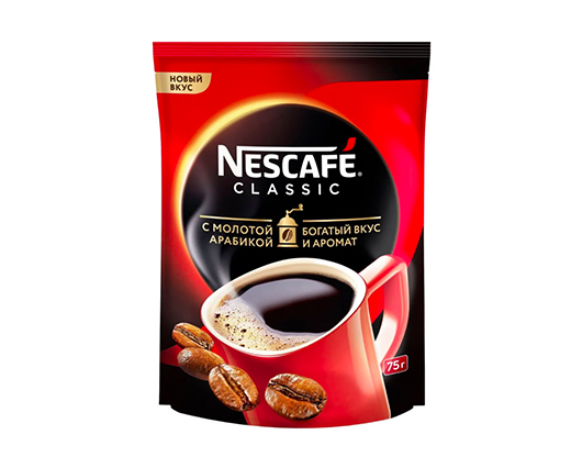 Кофе растворимый Nescafe Classic (Нескафе Классик) 75гр (мягкий пакет)