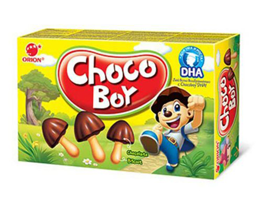 Печенье Чоко Бой (Choco Boy) грибочки с шоколадной шляпкой 100г 