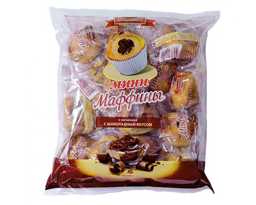 Мини-маффин Русский бисквит с начинкой с шоколадным вкусом 465г