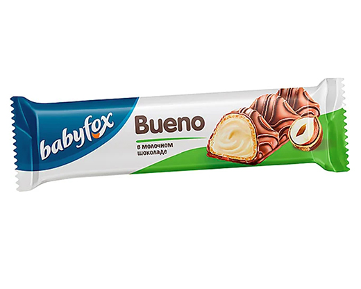 Батончики Bueno (Буено) BabyFox с молочно-ореховой начинкой 23г/24шт рвк321
