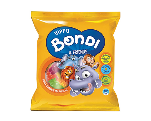 Жевательный мармелад «HIPPO BONDI i FRIENDS» с соком ягод и фруктов 70г Яш (Бонди)  ВМ561
