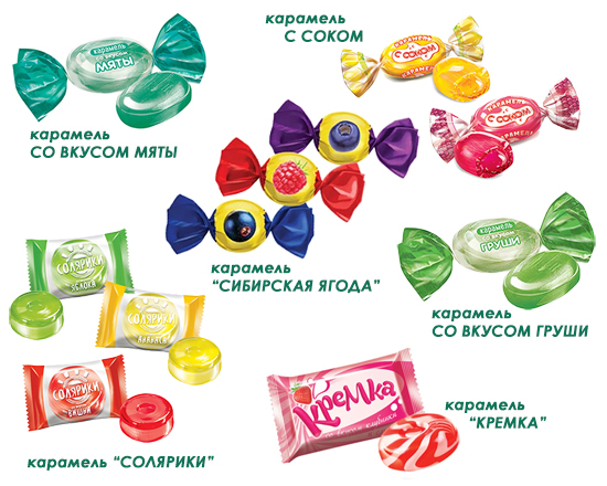 Карамель. Ассорти из карамели (пакет 500г)