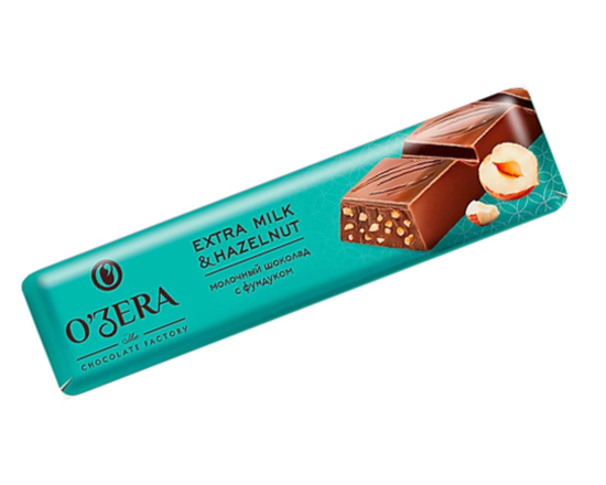 Шоколад Батончик Ozera Extra milk и Hazelnut (молочный шоколад и орехи) 45г  ррх542