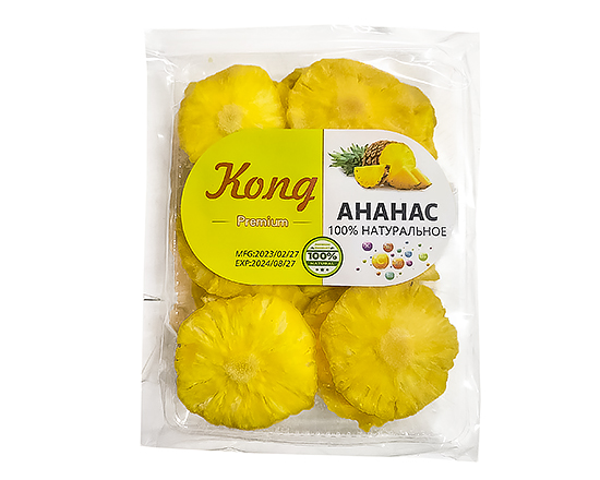 Сухофрукты. Ананас сушеный Kong (без сахара) 500г Вьетнам