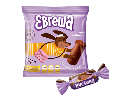 Конфеты Батончик Евгеша (вкус какао и вафельная крошка) 500г (пакет) нк562