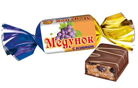 Конфеты шоколадные Медунок с изюмом 1. КО "Славянка"