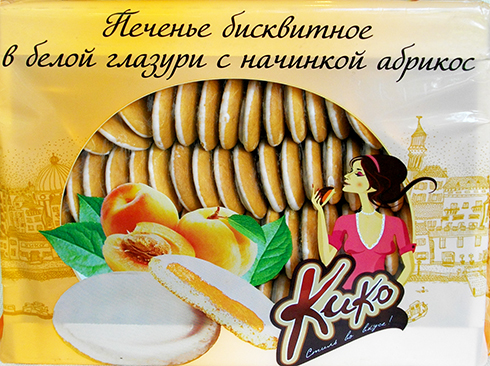 Печенье Бисквитное КИКО Абрикос белая глазурь 1.2