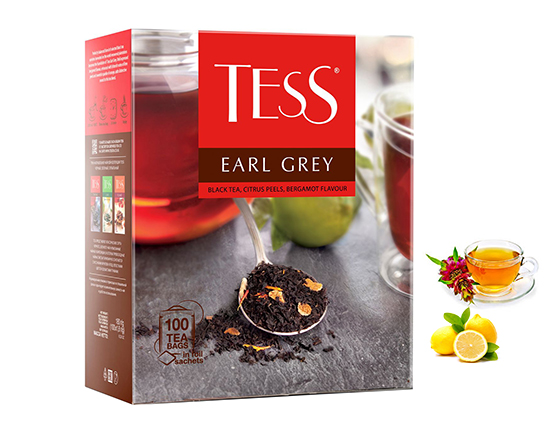 Чай TESS (ТЕСС) черный Эрл Грэй (лимонная цедра и бергамот) 100пак