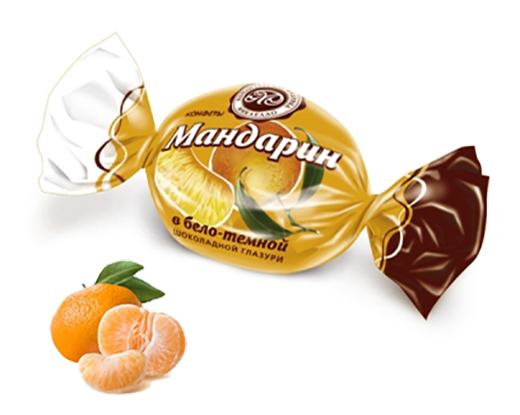 Конфеты Мандарин в бело-темной шоколадной глазури 3 Микаелло