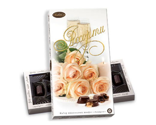 Конфеты в коробках Ш.Кут. Кремовые розы (ассорти 3 начинки) 130гр