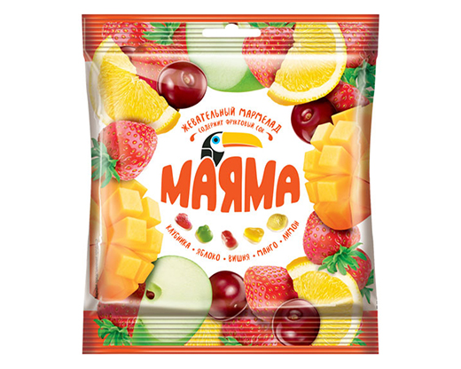 Жевательный мармелад МАЯМА Вкус (5 фруктовых вкусов) 70г (для детских подарков)  пм670